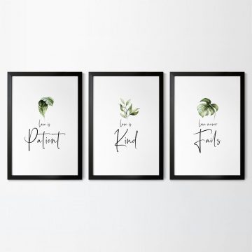 Love Is Patient, Love Is Kind, Love Never Fails, 1 Corinthians 13:4, Printable Artwork