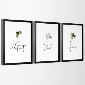 Love Is Patient, Love Is Kind, Love Never Fails, 1 Corinthians 13:4, Printable Artwork