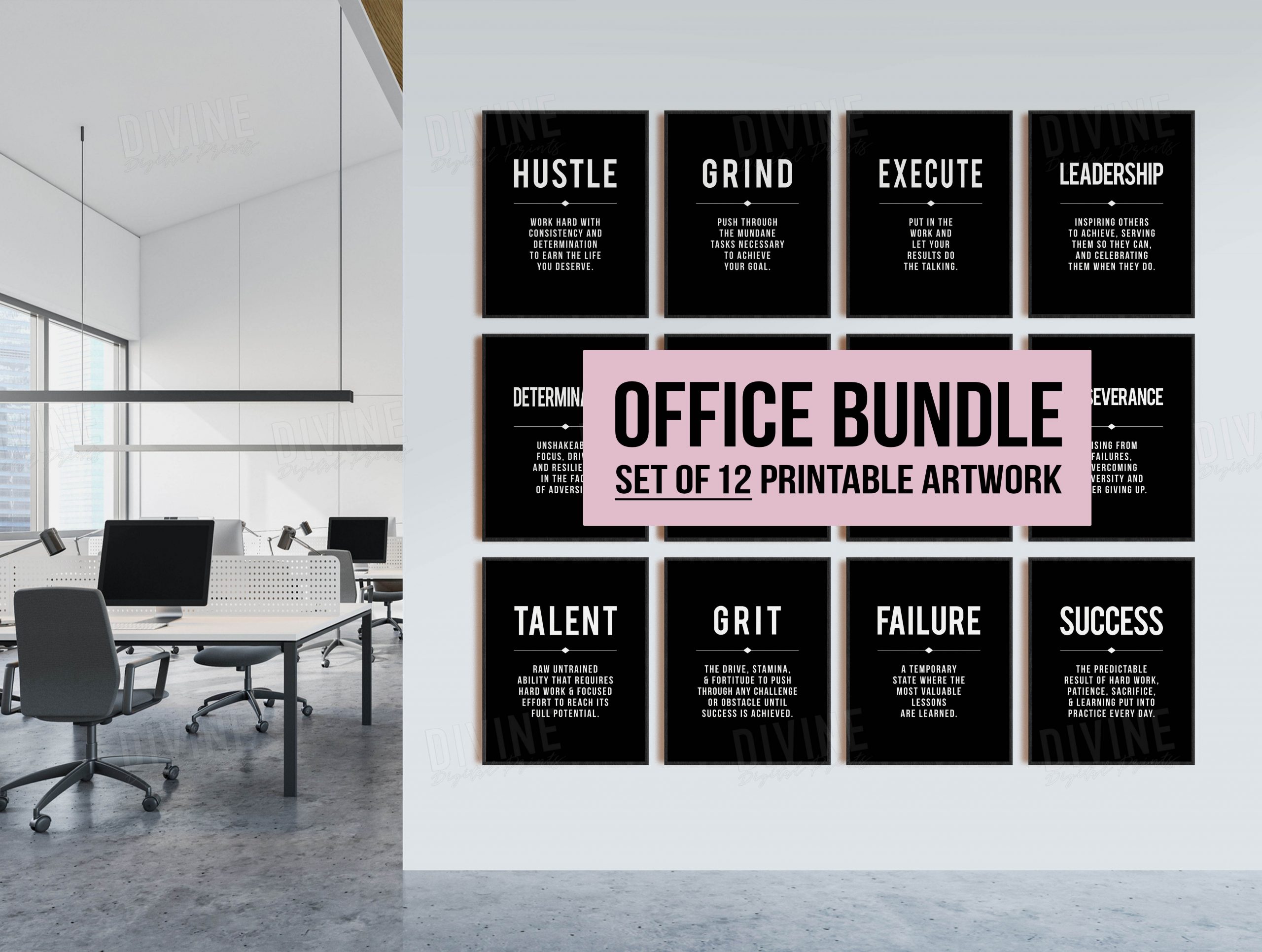 Set of 12 Definition Printable Artwork
