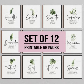Set of 12 Definition Printable Artwork