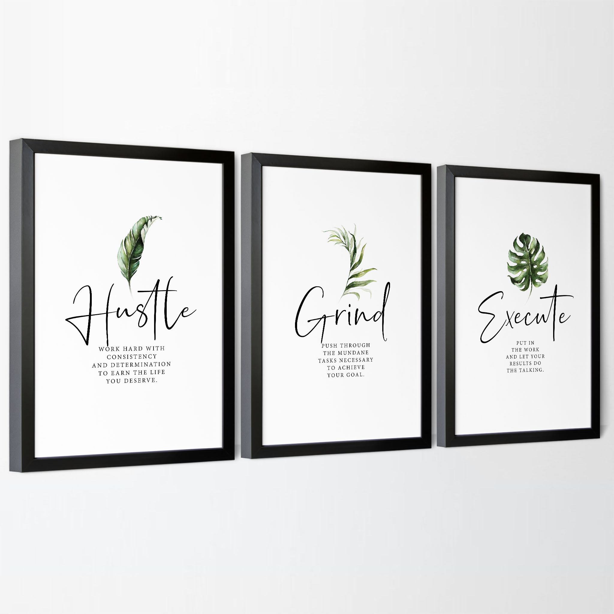 Hustle Grind Execute Definition Set of 3 Printable Artwork - Image 2