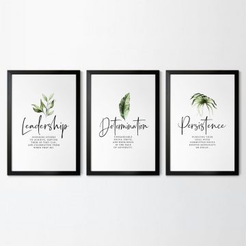 Leadership Determination Persistence Definition Set of 3 Printable Artwork