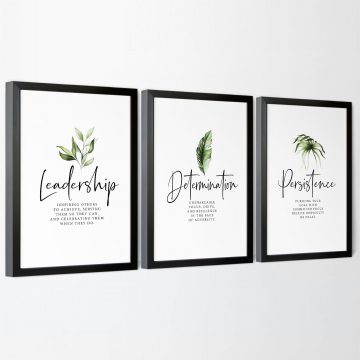 Leadership Determination Persistence Definition Set of 3 Printable Artwork